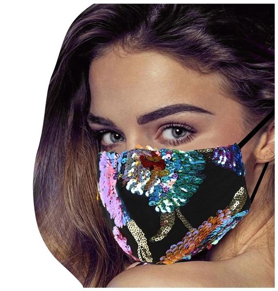 

flash tassel new fashion cosplay party christmas diamond sequin respirator mask mascarilla navidad ing