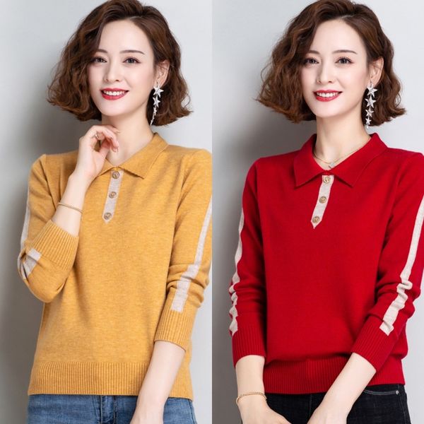 

wxzzz short lapel color newpulloversweater pullover shirt long sleeve t-shirt pullover autumn bottoming matching 2020 t and korean fashion s, White;black