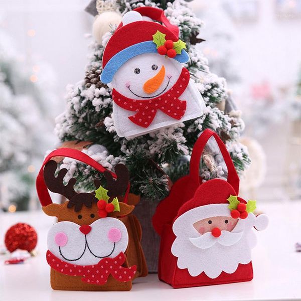 Decorações de Natal Santa Snowman Elk Bolsa Presente Titulares Candy Chocolate Bolsa Bolsa