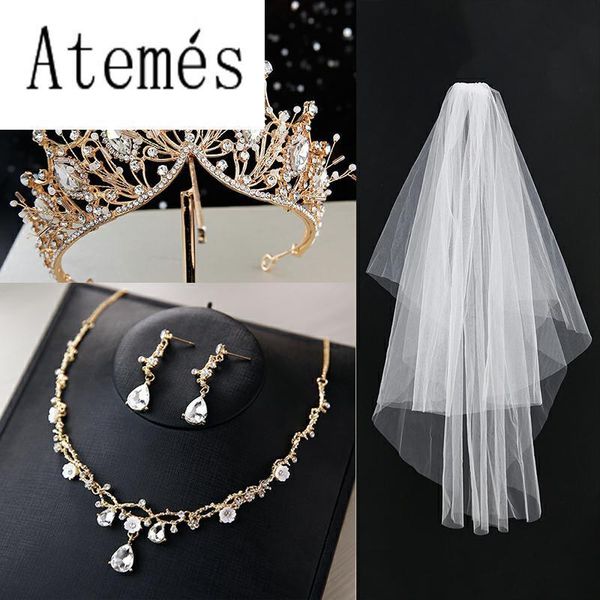 

2020 new bridal headdress set hair ornaments simpson queen's crown wedding dress accessories, Silver