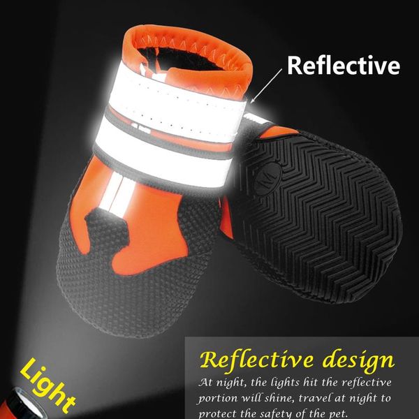 

reflective dog shoes waterproof large big dogs shoe boot non-slip pitbull bull dog warm winter rain snow boots 4pcs pet bbysbw