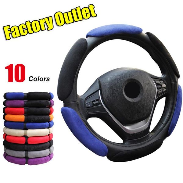 

steering wheel covers non-slip steering-wheel cover with 3d design/flocking clothcar braid diameter 38cm for 95% car