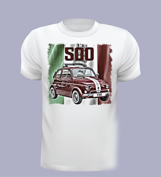 

summer style tees male harajuku fitness brand classic italy car 500 's italian flag, white sport hooded sweatshirt hoodie t shirt