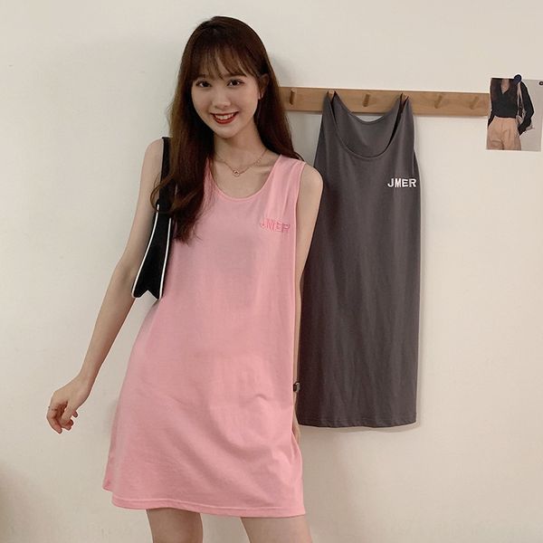 

summer 2020 new korean embroidered vest version lazy wind loose embroidery sleeveless vest t-shirt women's versatile student casual top, White