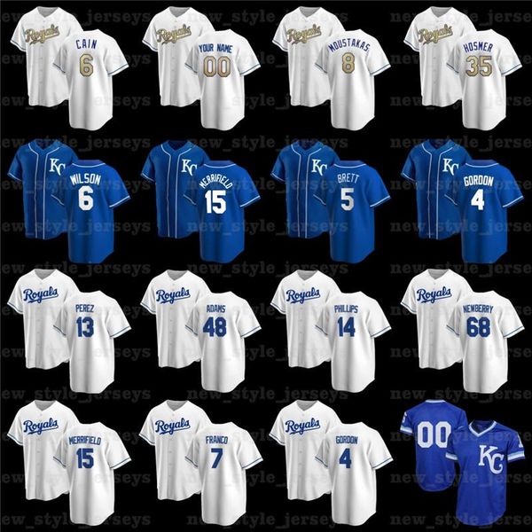

custom 4 alex gordon 35 eric hosmer 16 bo jackson 13 salvador perez baseball jerseys patrick mahomes jorge soler ian kennedy, Blue;black