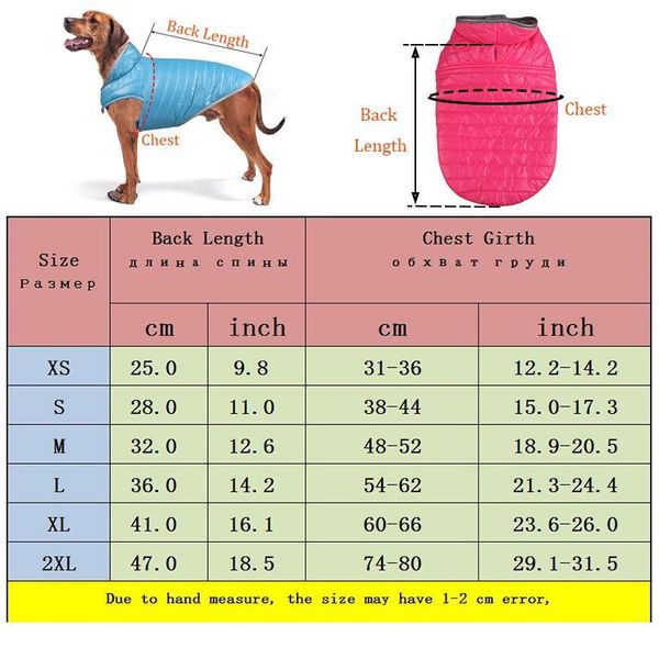

reversible small dog down jacket dual colors reflective winter dog clothes for large dogs pet chihuahua coat french bull jllswk