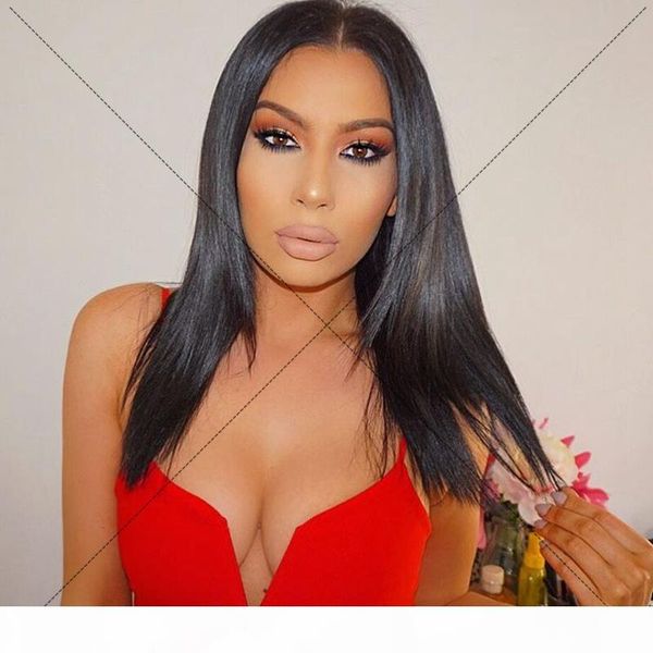 

malaysian human hair lace front wig straight glueless full lace wig with baby hair natural hairline for black women, Black;brown