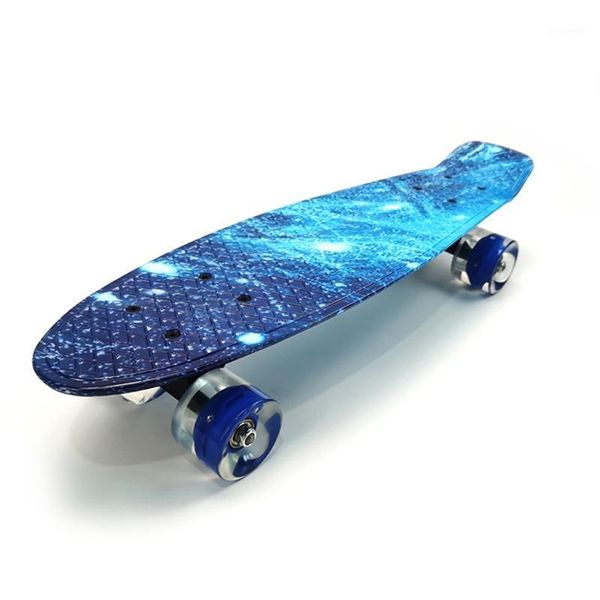 

22inch complete mini cruiser skateboard longboard flashing wheels fish skate board1