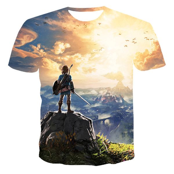 

summer game print men breathable 3d print shirts comics plus size horror men clothing