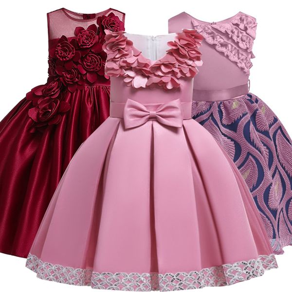 

2020 girls dress elegant princess dress kids dresses for girls costume wedding party ball gown children clothing 2 3 6 8 10 year t200624, Red;yellow