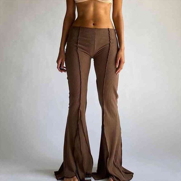 

women vintage pants hippie low waist bell bottoms ladies stretch flare trousers solid color summer fashion flares, Black;white