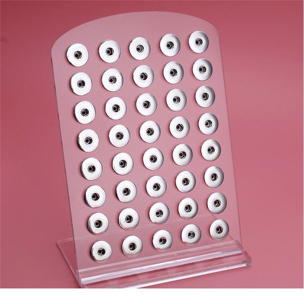 

new snap button jewelry white acrylic snap display for 40pcs 18mm stands display detachable set zk bbyjgn, Silver