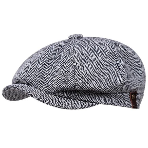 

berets plaid beret classic retro cap sboy style men and women caps general outdoor sports sunscreen, Blue;gray