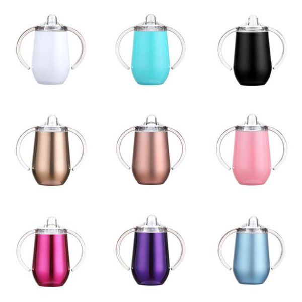 

instock sippy cup 10oz kid water bottle stainless steel tumbler with handle vacuum insulated leak proof travel cup baby bottle bap free