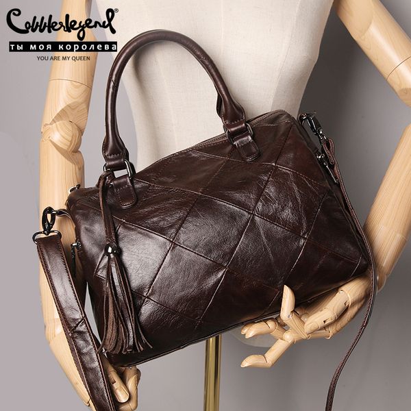 

cobbler legend genuine leather tote luxury designer women zipper purse handbag vintage crossbody shoulder bag ladies boston bag