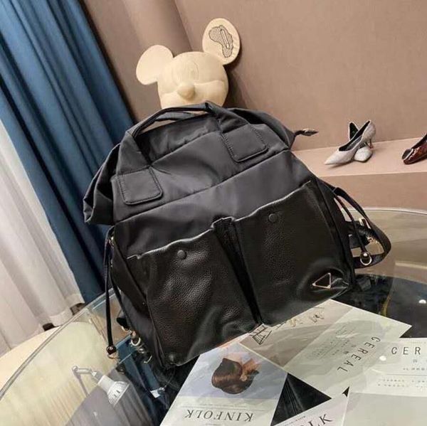 

fashion women backpacks leather with nylon lady travel backpack girl school bag birthday gift