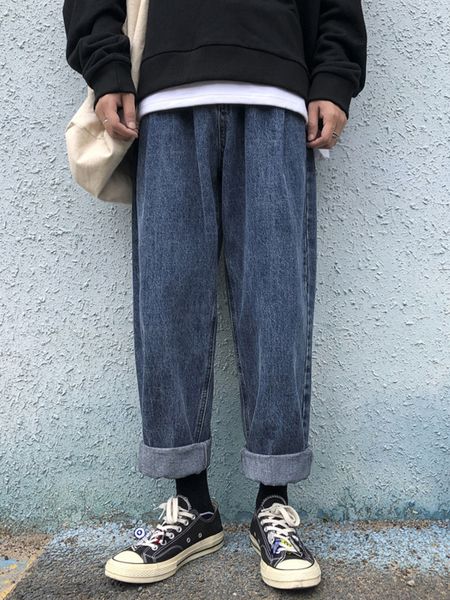 

2021 new autumn and winter brem the joker retro wide male pants i04z, Blue