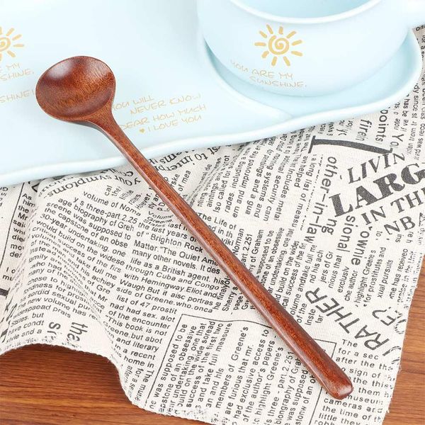 

1pc long spoons wooden korean style 10.9 inches 100 natural wood long handle round spoons for soup cooking mixing stirr h bbyzfb