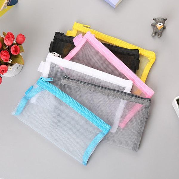 

net yarn pencil case high capacity pencil bag novelty student pen case simple stationery kawaii bag kawaii school supplies q jllcqq