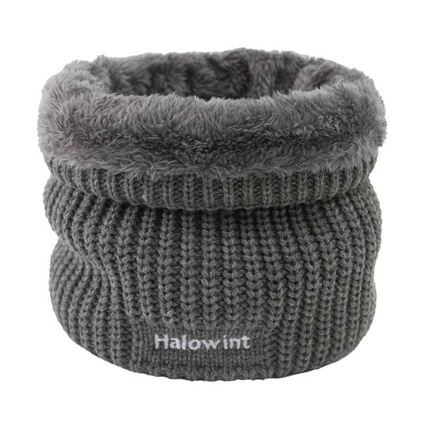 

cycling caps & masks winter knitted ring scarf thicken velvet collar scarves cotton neck warmer outdoor sports skiing, Black