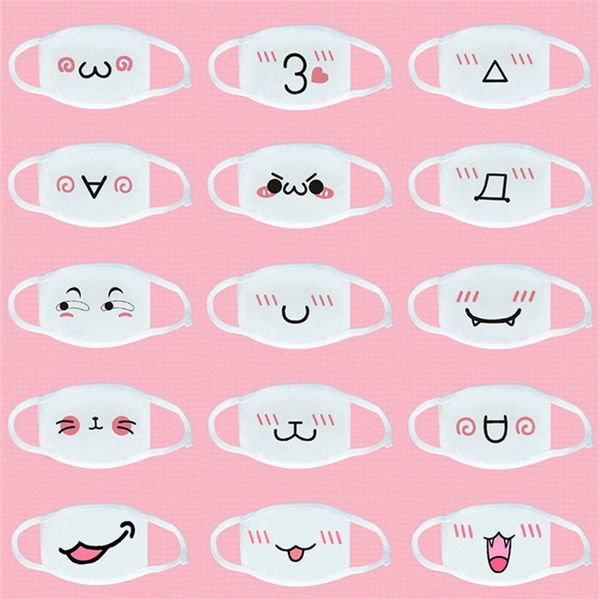

cute cartoon face designer mask cotton cloth dust proof washable mouth mascherine reusable foldable pupil kids mouth masks 1 5at l2