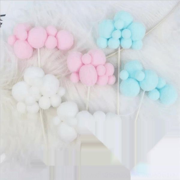 

84ajq large pink blue cake white blue large decoration plug-in card cake cakecloud pink cloud decoration white card plug-in aeect