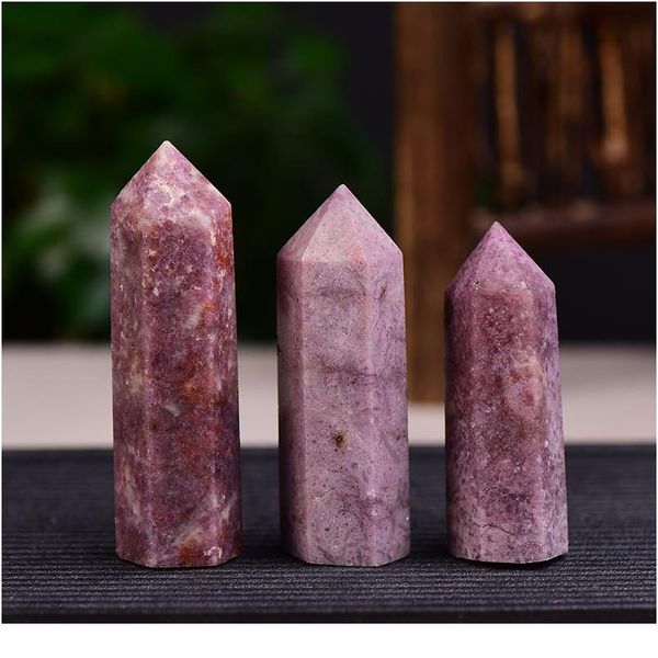 

natural quartz peachblossom stone energy pillar obelisk wand mineral mineral healing crystal point rainbow wand home de jllcbr, Black