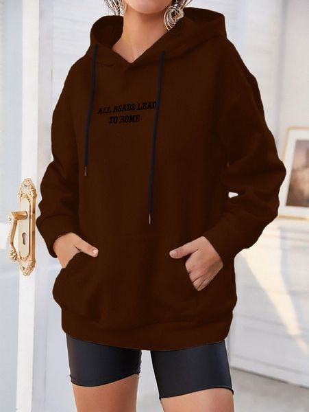 

slogan embroidery drop shoulder hoodie e0rj#, White;black