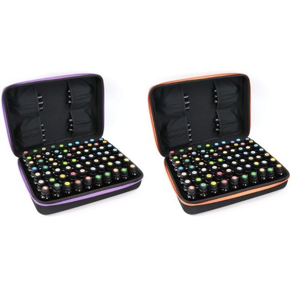 

70 bottles 15ml rollers essential oil case protect travel carrying shockproof h8wd