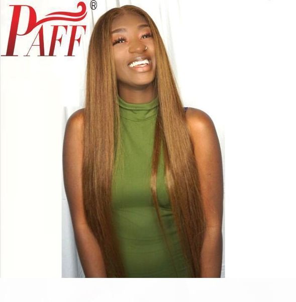

paff blonde lace front human hair wig straight peruvian remy hair wig pre plucked bleached knots with baby hair, Black;brown