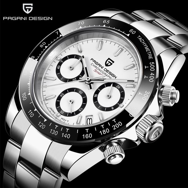 

pagani designfashion men quartz watch luxury sports watch men stainless steel waterproof chronograph relogio masculino men watch t200409, Slivery;brown