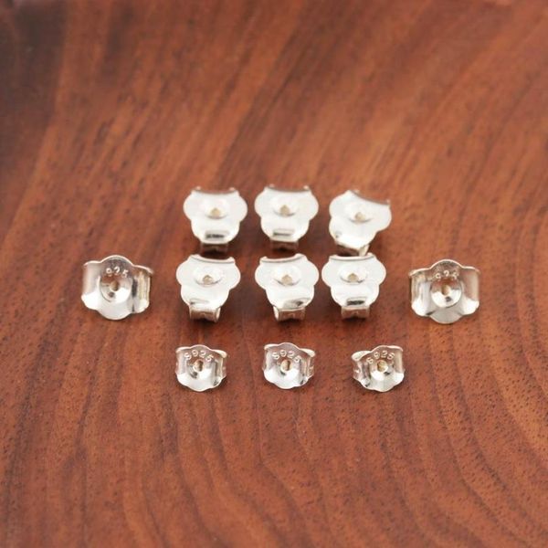 

10pcs/lot 100% 925 sterling silver earring back plug ear studs back ear plugging butterfly end sers w jllpod, White