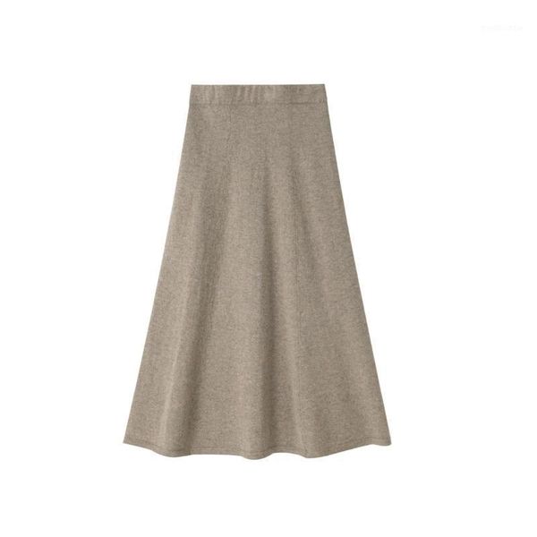

pure cashmere slim fitting fishtail skirt splicing large swing skirt cashmere1, Black