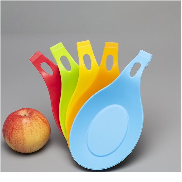 

1pcs multipurpose sile spoon rest pad food grade silica gel spoon put mat device spoon pad drink glass coaster jllnfe