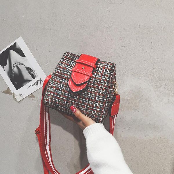 

fashion women wool hasp bucket bags handbags 2020 new school students elegant messenger bags shoulder