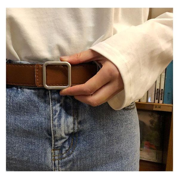 

кожаный пояс женщины повседневная прохладный ремни дамы сплава pin пряжка пояса школьница черный красный зеленый женщин в пу, Black;brown