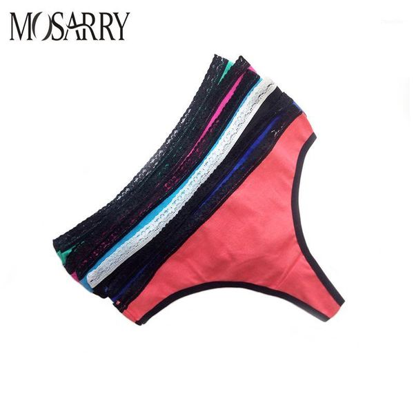 

women's thong panties 5 pcs/lot ladies cotton thong string femme tangas women underwear lingerie  l xl1, Black;pink