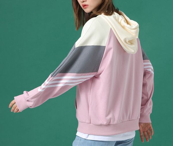 

women hoodie autumn spring womens letter print hoodie casual woman hooded patchwork sweatshirt fashion women clothing size s-2xl