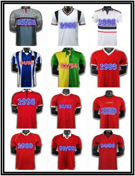 

retro solskjaer ronaldo rooney soccer jerseys 1999 2000 keane scholes united soccer jerseys home beckham 1998 99 00 giggs football shirts, Black;yellow