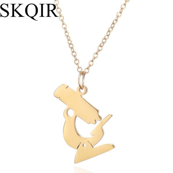 

nurse pendant skqir fashion microscope women steel jewelry gift for medical chain necklace gold stainless tsetmni luckyhat, Silver