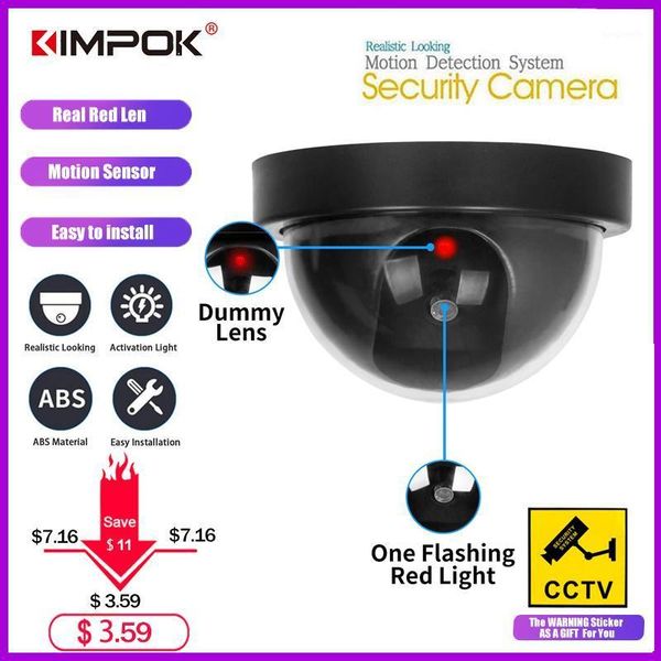 

kimpok new product dome simulation burglar alarm camera fake camera dummy monitor with red strobe light1