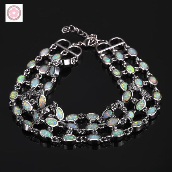 

sz0022 fire opal inlaid fashion bracelet for women jewelry gift, Golden;silver