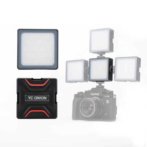 

yc onion brownie led camera video light, cri 98+, 64 high brightness led beads, dimmable 3200k-6000k portable video light