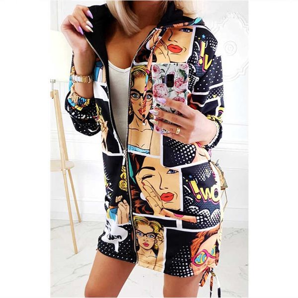 

women's retro floral zip up bomber jackets ladies casual coat warm outerwear long sleeve hoodies fashion clothing 2019 new, Black;brown