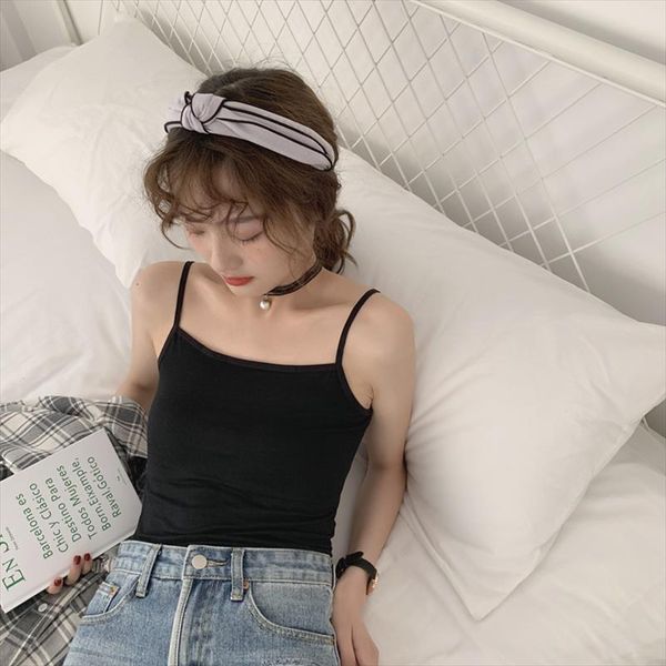 

fashion modal camisole summer crop women elastic slim camis girl vest girl base shirt black white tank top