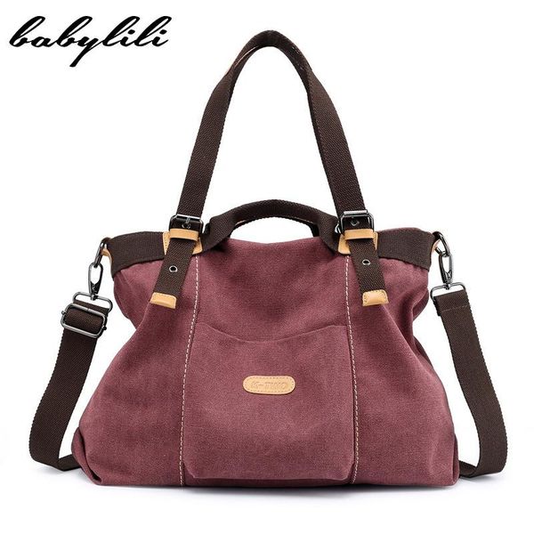 

babylili women shoulder bags large capacity lady crossbody bags black soft canvas tote female casual shopping handbag anti-theft