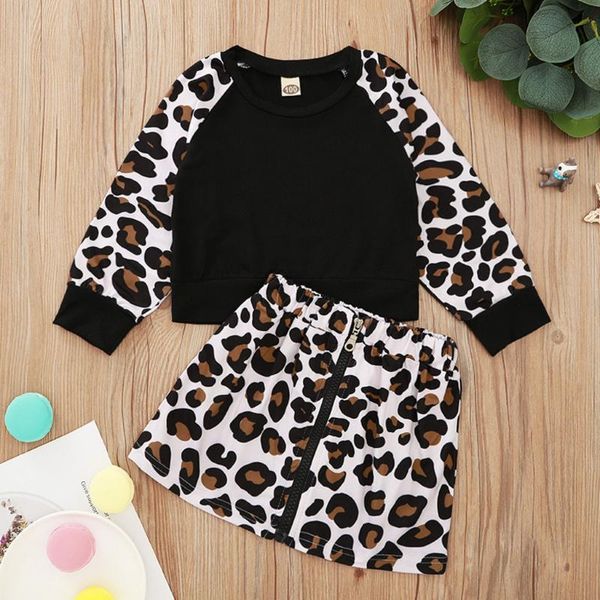 

clothing sets kids baby girls print leopard skirt outfits set toddler clothes kid tracksuit for girl suit costumes children, White