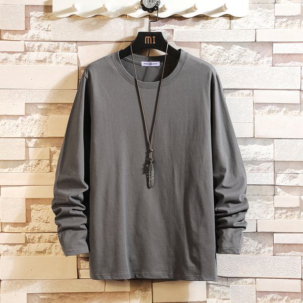

2021 new autumn fashion spring great dimensions black gray tshirt long from glove of men neck t-shirt for the higher man x20t, White;black