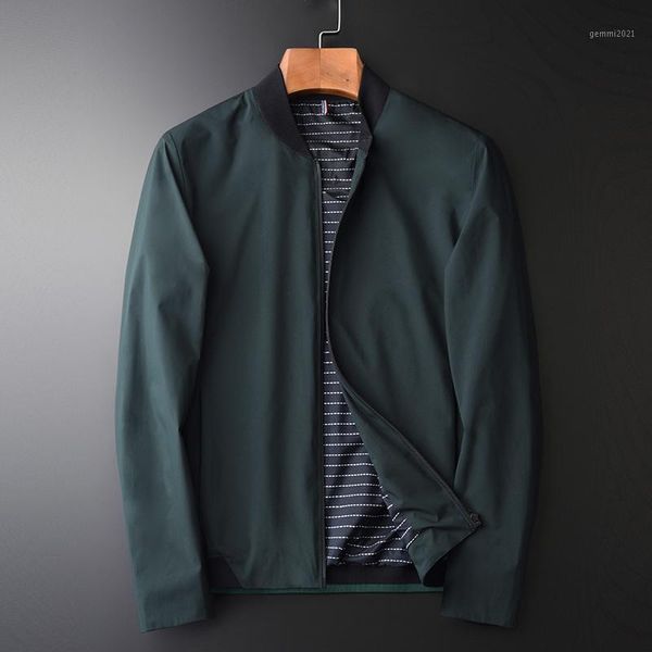 

men's jackets stand collar luxury zipper solid color mens coats spring and autumn slim coat men plus size 4xl1, Black;brown