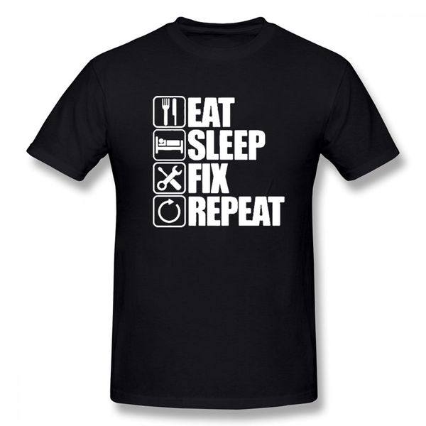

спорт ешь дня present sleep fix repeat инженер-механик тенниска смешной подарок на день рождения отца для мужчин папу отец дед cotton футбол